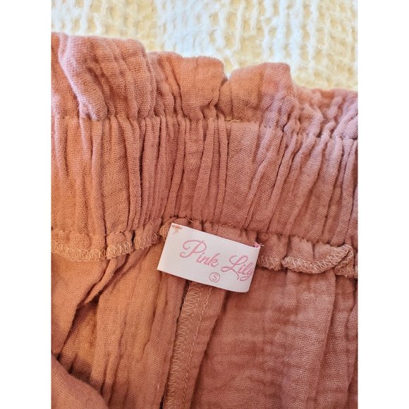 Pink Lily Gauze Straight Pants - Picture 7 of 8